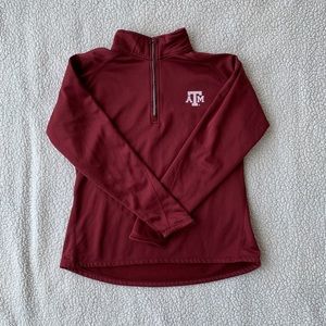 Quarter Zip Fleece-Lined Texas A&M pullover - S/M